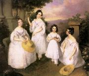 Brocky, Karoly The Daughters of Medgyasszay Spain oil painting reproduction